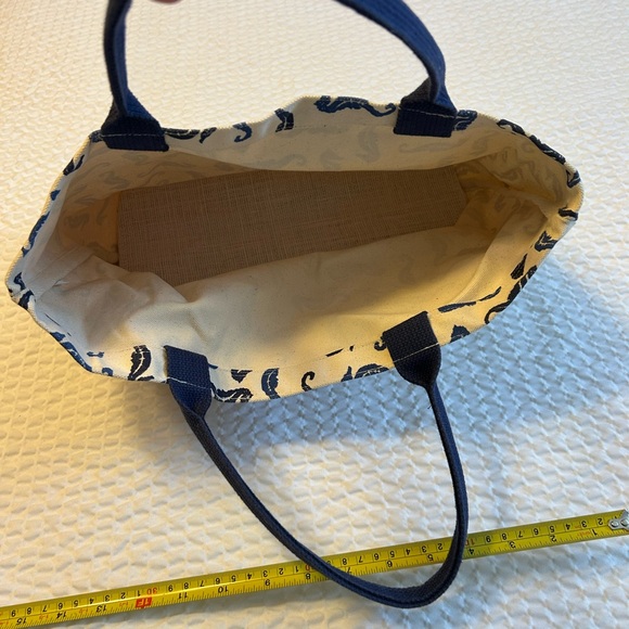 Navy & Cream Seahorse Print Tote Bag - Picture 5 of 7